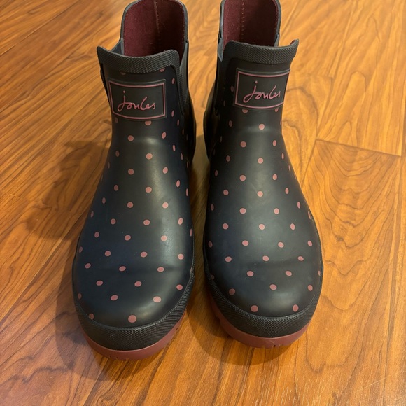 🆕 Joules Wellibob Blue Polka Dot Rain Boots Size 9 NWT - Picture 4 of 10